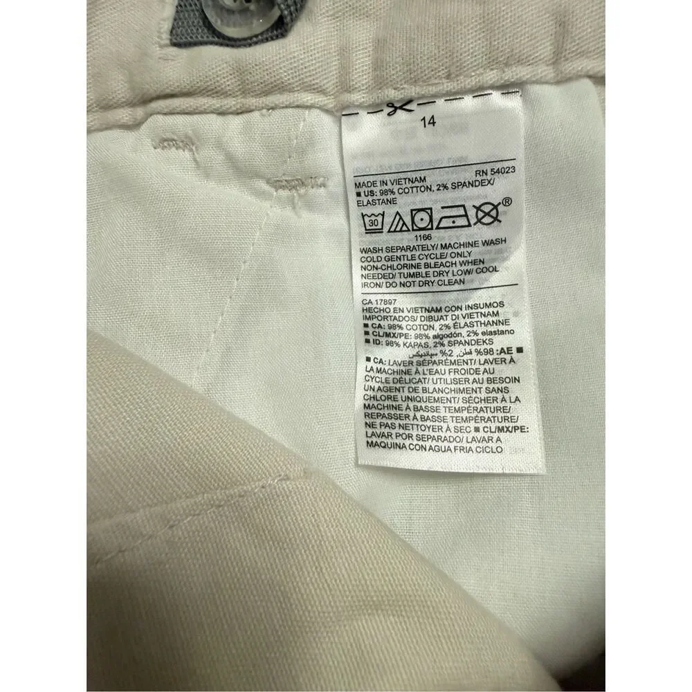 NWT Old Navy Girls Khaki Chino Shorts Dz. 14 School Uniform